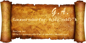 Gaunersdorfer Ajándék névjegykártya